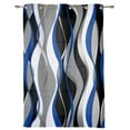 thumbnail image 4 of 2 Panels Geometry Abstract Line Blue Black Curtains for Bedroom Living Room Drapes Kitchen Kid's Room Window Curtain Modern Home Decor, 4 of 7