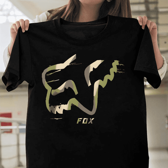 Fox Racing Camo Logo Motocross Dirt Bike Off Road Extreme Sports Adrenaline Unisex T-Shirt, Size Up to 5XL