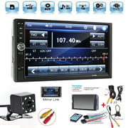 2 Din 7" Touch Screen Bluetooth Car MP5 Video Player FM Radio Audio Stereo Car Video Player+HD Camera