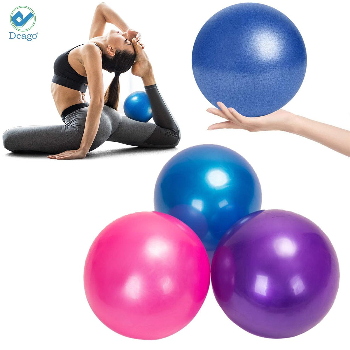10" Mini Pilates Yoga Ball PVC Fitness Gym Workout Stability Small Exercise Ball 