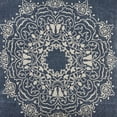thumbnail image 7 of LR Home Ava 20" x 20" Blue/White Medallion Cotton Adult Decorative Throw Pillow, 7 of 7