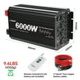 thumbnail image 4 of LVYUAN 3000W 6000W Peak Pure Sine Wave Power Inverter 12V DC to 110V AC Converter, 60Hz/50Hz, 4 AC Outlets + USB, LCD Display, Remote Control for Car, RV, Camping & Home Backup Black, 4 of 11