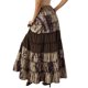 thumbnail image 3 of Falda larga de estilo retro para mujer Sunloudy, falda con volantes y estampado teñido con cintura elástica para damas, negro / marrón / verde Sunloudy moda, 3 of 9