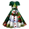 thumbnail image 1 of Wyzesi Robes d'Automne pour Femmes Mode Féminine Jour de la Saint-Patrick Imprimé Col Rond Manches Courtes Robe Rétro Décontractée Robes de Soirée pour Femmes Courtes Pailletées, 1 of 3