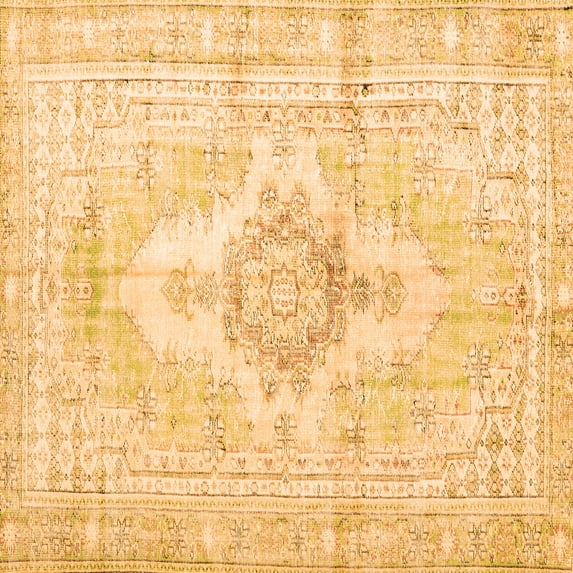 Ahgly Company Indoor Square Persian Orange Bohemian Area Rugs, 5' Square