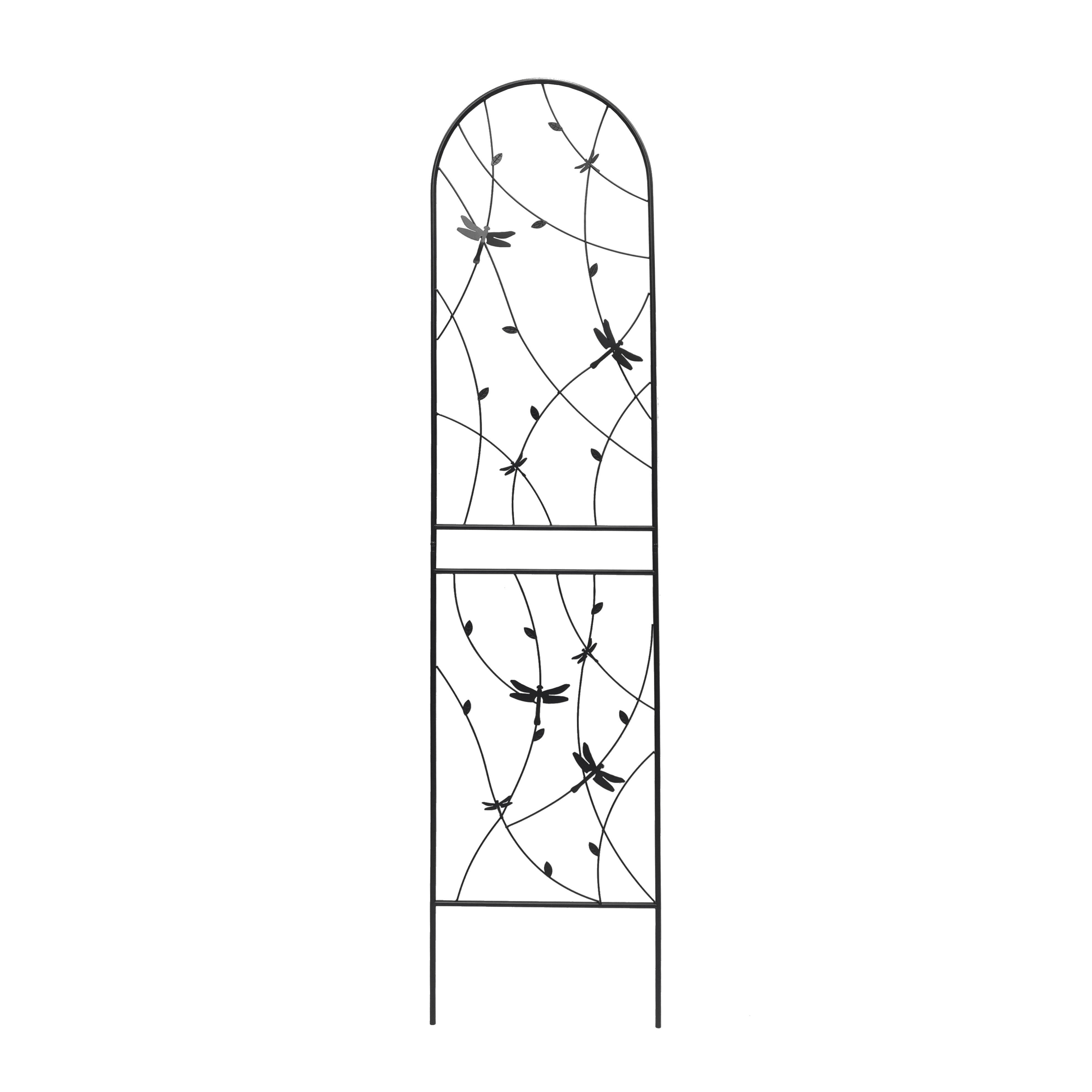 Aukfa Garden Trellis for Climbing Plants, 4 Pack Outdoor Metal Trellis 86.7" x 19.7", Support Dragonfly Decor,Black