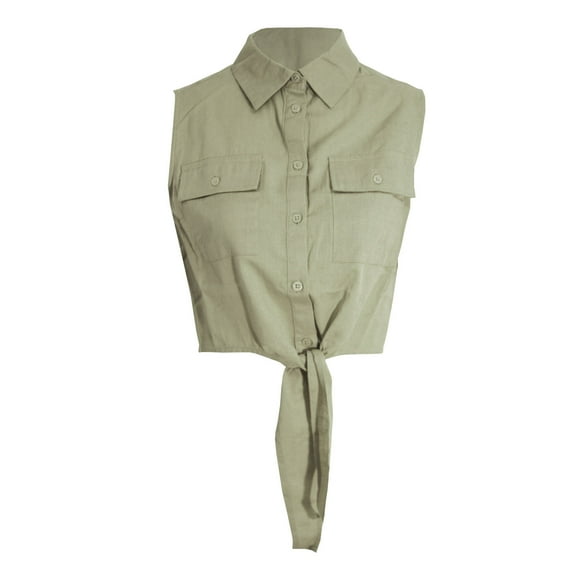 Brave Soul Chemise Courte à Nouer devant pour Femmes Elizabeth