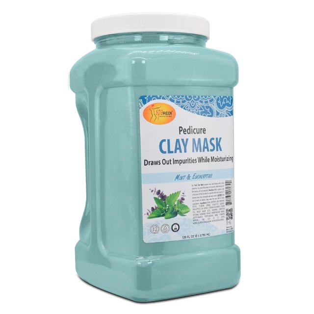 Mascarilla de arcilla SPA REDI para pedicura corporal con menta y eucalipto, 3,8 litros