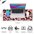 thumbnail image 5 of Long Mouse Pads for Desk,Pink and Black Of Leopard Print Desk Mats on Top Of Desks, Desk Mouse Pad Extra Large with 3mm Non-Slip Base and Stitched Edge for Gaming,Office,Work,Home 31.5"x11.8", 5 of 6
