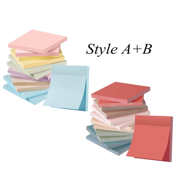 zrova 12 Pads 3 in. x 3 in Colorful Sticky Notes, Strong Adhesive Super Sticking Power Recyclable Memo Pads for Office Home