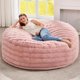thumbnail image 1 of Sillas de Puf Silla de Bolsita con Relleno Bolsas de Frijoles para Adultos con Funda Ondulada Esponjosa, Sillas de Puf Gigantes para Adultos (Rosa), 1 of 4