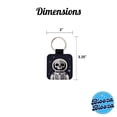 thumbnail image 5 of Skeleton in Space Suit Astronaut Faux Leather Square Keychain, 5 of 7