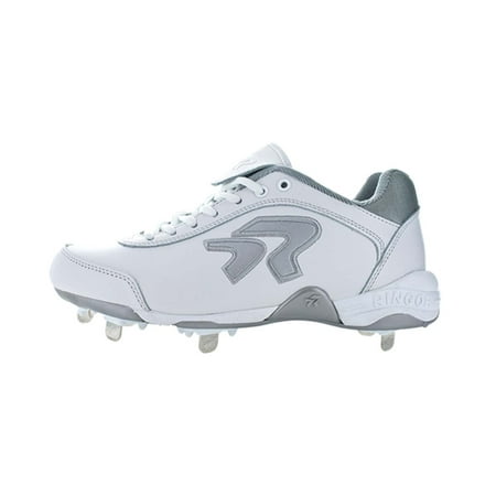 UPC: 0840238702471 | Ringor Dynasty II Women s Softball Spike White | Silver Size 9.5