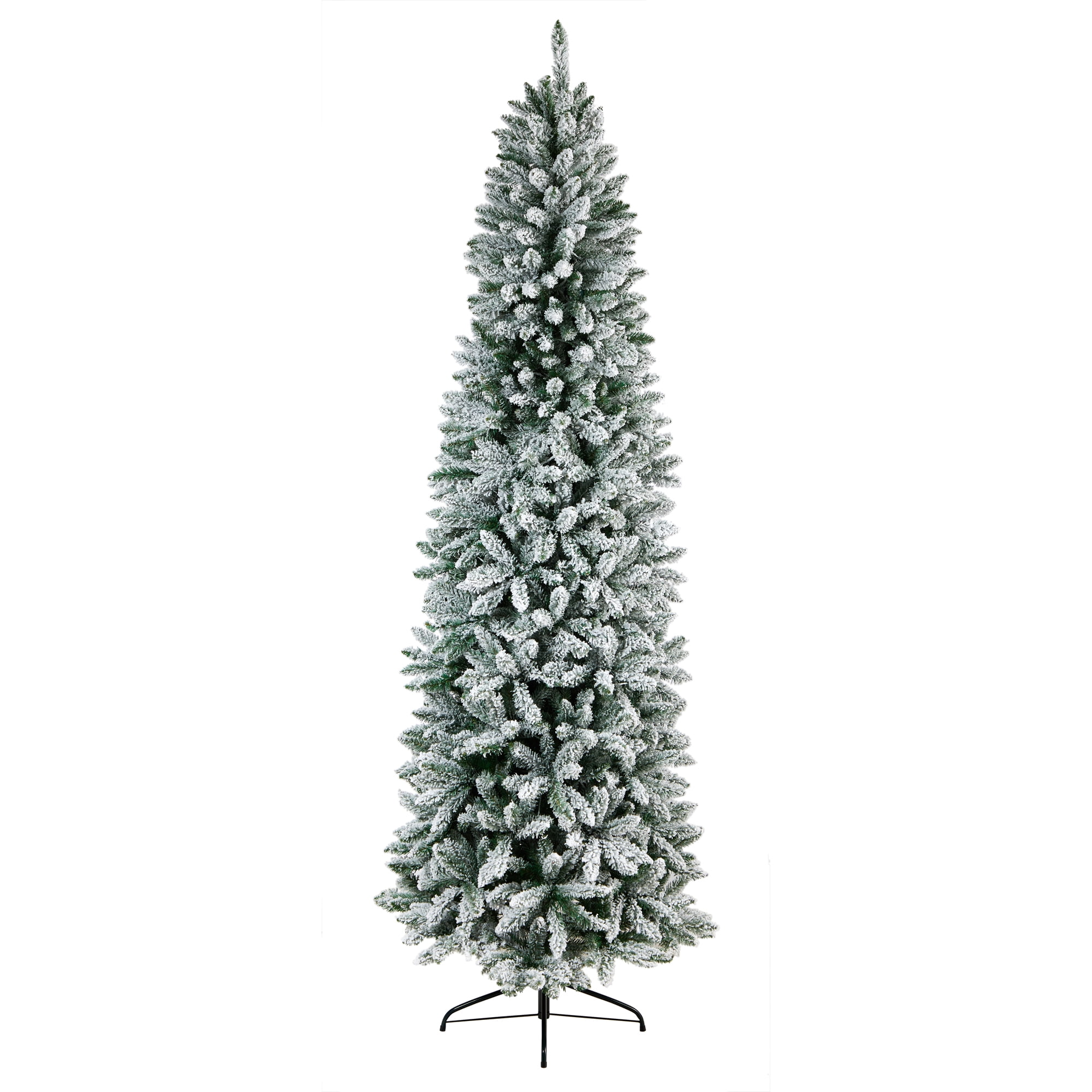 Nearly Natural 9' Slim Fir Artificial Christmas Tree Prelit 600 LED Lights