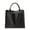 black, variant on Genuine Cowhide Leather Double Pocket Tote Bag, Women's Top-handle Shoulder Bag,Work Travel Handbag