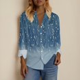 thumbnail image 3 of Floral Linen Shirt for Women Spring Summer Boho Front Button Down Tops Vintage Casual Long Sleeve Oversized Tees Top, 3 of 6