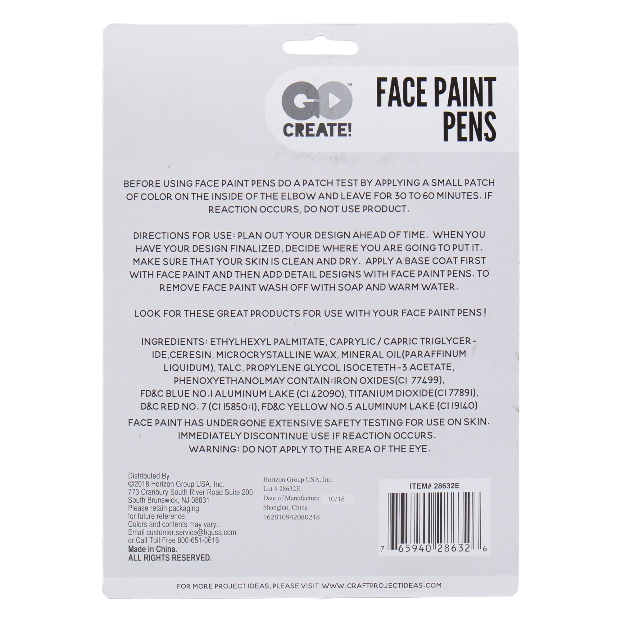 Brush Pen Monochrome Pack - Face Paint Pens Pack