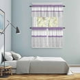 thumbnail image 5 of Purple Grey Kitchen Curtains Sets for Windows 24 Inch Length, Chic Garden Floral Stripe Aesthetic Flower Rod Pocket Window Treatments Tier Curtains and Valances Set for Bedroom/Bathroom, 5 of 8