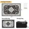 thumbnail image 4 of NALONE Reversible Mats, Outdoor Rugs 9x12 for Patio, Outdoor Plastic Straw Rug, New York Patio Country Retro Transitional Geometric Outdoor Area Rug for RV, Camping, Deck, Picnic (9'X12', Black&White), 4 of 8
