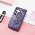thumbnail image 4 of for Samsung Galaxy S23 Ultra (Not S23) Wallet Case for Women, Shiny Butterfly Flower PU Leather Cover with Card Slot Holder Flip Phone Case for Samsung Galaxy S23 Ultra Rhinestone Deep Purple, 4 of 18
