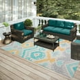 thumbnail image 2 of Addison Rugs Indoor/ Outdoor Addison Yuma Southwest Ikat Washable Area Rug 8' x 10' - Aqua, 2 of 8