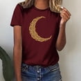 thumbnail image 2 of Penkiiy Muslim Ramadan T-Shirt for Women Women's Cute Graphic T-Shirts Crewneck Short Sleeve Moon PrintCasual Tee Tops S Wine, 2 of 6