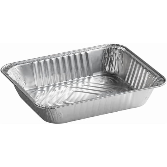 9x13 Deep Half Size Aluminum Pans Without Lids, Foil Trays for Baking & Meal Prep, 10 CT