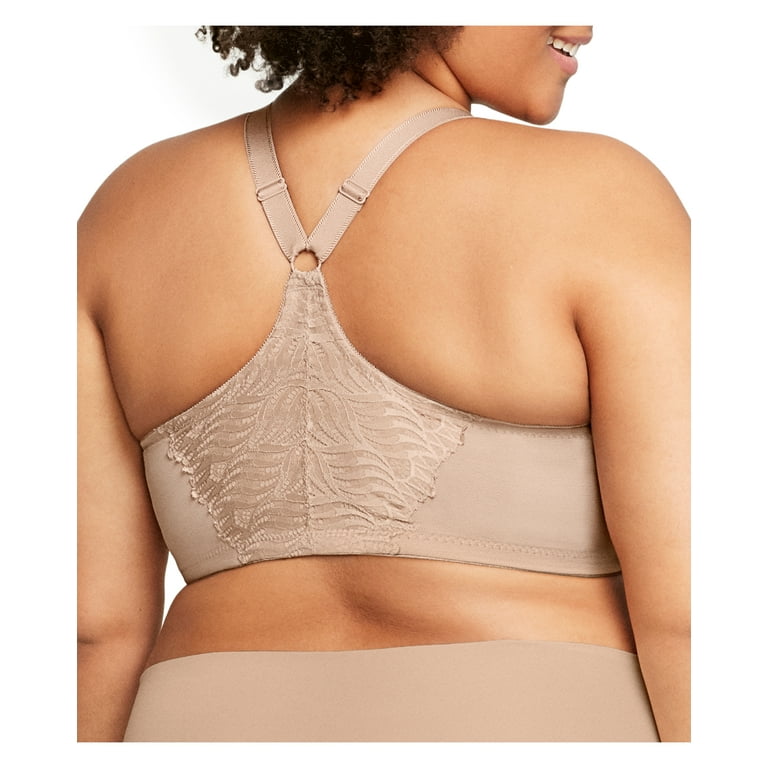 Glamorise Women's Plus Size Full Figure Front Close Lace T-Back Wonderwire  Bra #1246 - ShopStyle