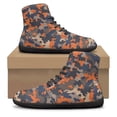 thumbnail image 7 of POLERO Unisex Mens Womens Blue Orange Camouflage Running Sneakers PU Leather Athletic Office Shoes Casual Hightop Walking Hiking Tennis Platform Shoes for Sports Outdoor Jogging Gym Fitness, 7 of 7