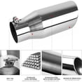 thumbnail image 3 of 3.5" Inlet Exhaust Tip, 3 1/2" Inlet 5" Outlet 12" Overall Length Stainless Steel Exhaust Tailpipe Tips with Polished Finish Universal for Vehicles with 3.5" O.D. Tailpipe Clamp/Bolt on Design, 3 of 6