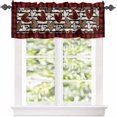 thumbnail image 3 of Valentine''s Day Love Valance Curtain 54x18in,Leopard Heart Rod Pocket Valances for Kitchen,Red Buffalo Plaid Short Curtains,Black White Stripes Privacy Curtain Valance,Windows Treatment for Bathroom, 3 of 6
