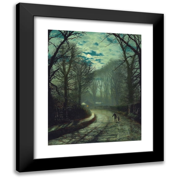 John Atkinson Grimshaw 12x14 Black Modern Framed Museum Art Print Titled - Nearing Home (1872)