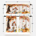 thumbnail image 4 of Pumpkin Gnome Kitchen Curtains Fall Window Curtains Valance and Tier Set 36 Inch, Autumn Maple Tree Leaves Rod Pocket Short Tier Curtain for Room, Thanksgiving Small Cafe Kitchen Decor, 4 of 6