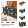 thumbnail image 2 of Yayeee Collapsible Cube Storage Bin with Lid Fabric Closet Decorative Basket with Handles, Navy Blue Art Pattern, 2 of 7