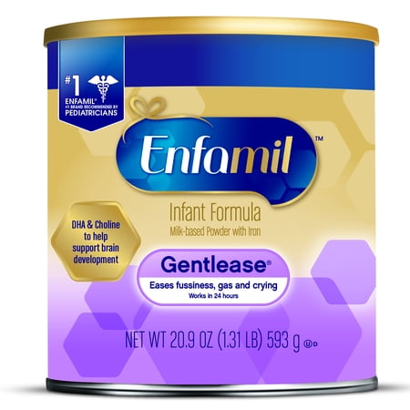 Enfamil Gentlease Infant Formula Powder, 20.9 Ounce Can (4-Pack), Clinically Proven to reduce fussiness, gas, crying in 24 (Best Enfamil Formula For Gas)