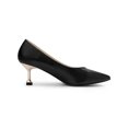 thumbnail image 3 of BLISSFUL STEP Women's Dress Pumps Pointed Toe Stiletto Heel Slip On Mid Heel Shoes Black 9, 3 of 8