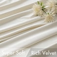 thumbnail image 4 of Velvet Curtains 96 inches - Luxury Curtains for Bedroom Living Room Thermal Insulated Super Soft Room Darkening Window Drapes Rod Pocket & Back Tab, Ivory, W52 x L96 inches, 2 Panels, 4 of 7