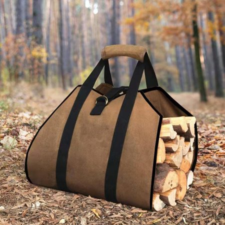 Portable Wood Log Carrier with Handles,Canvas Bag,Camping Home Kitchen Supplies,Handbag Firewood Storage