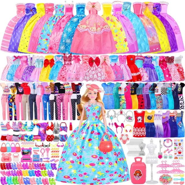 Ropa y accesorios para muñecas MINIFUN con muñeca 342 piezas