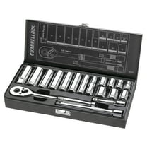 CHANNELLOCK 3/8-inch Metric Drive Socket Set, Includes Standard and Deep-Well Sizes, 6-point Sockets, Durable Steel Case, 18 pieces (38182)