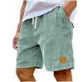 thumbnail image 2 of DPTALR Men's Lace up Elastic Waistband Side Pocket Fitness Home Casual Shorts,Green,Big and Tall Men XXL, 2 of 5