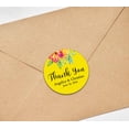 thumbnail image 2 of Darling Souvenir MADE WITH LOVE Round 45 Pcs Floral Thank You Stickers Personalized Bride Groom Names And Date Envelope Seals-Yellow, 2 of 3