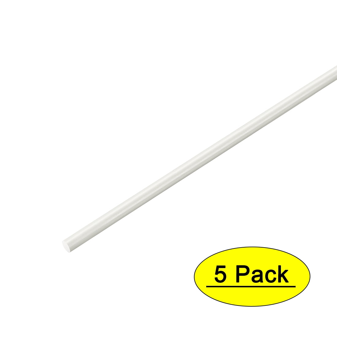 FRP Fiberglass Round Rod, 1.5mm Dia 50cm Length White Engineering Round