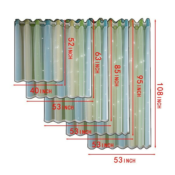 Vctops Cortinas Opacas Con Degradado A Rayas Para Ventana, De Doble Capa, De Tul, Cortinas