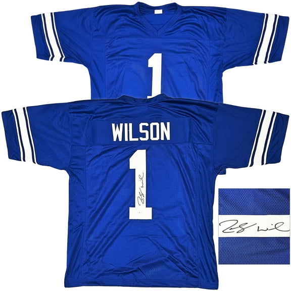 BYU Cougars Zach Wilson Autographed Royal Blue Jersey Beckett BAS 191149