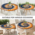 thumbnail image 7 of Orange Blue Tie Dye Mandala Pattern Round Fitted Tablecloth with Elastic Edge,Dining Table Cover Waterproof,Outdoor Round Tablecloth for Camping,Dining,Indoor and Outdoor, 7 of 7