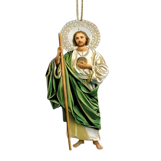 Visland 2D Acrylic Jesus Christ Ornament Car Rearview Mirror Hanging Decor Auto Interior Religious Gift for Christian Retro Faith Accessories