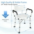 KingPavonini Bath Chair with Arms, Large Bariatric Shower Stool with