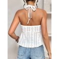 thumbnail image 6 of Women Tie Back Tank Tops Criss Deep V Neck Spaghetti Strap Backless Tanks Going Out White S, 6 of 9