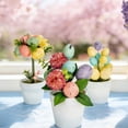 thumbnail image 4 of CoreLiving Easter Table Decorations Farmhouse Spring Centerpiece with Artificial Tulips Flowers and Speckled Eggs in Vintage Pot for Dining Room Mantel Home Office Indoor, 4 of 5